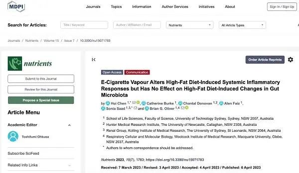 澳洲最新研究：电子烟对肠道健康的损害远小于卷烟插图