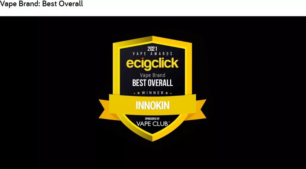 INNOKIN新宜康拿下Ecigclick年度最佳品牌
