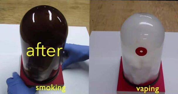 抽电子烟和香烟的肺部对比