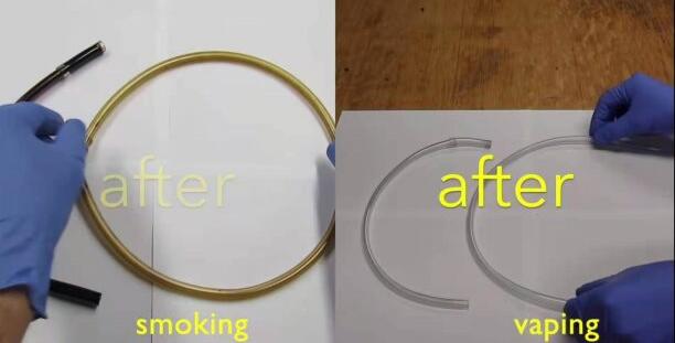 抽电子烟和香烟的肺部对比