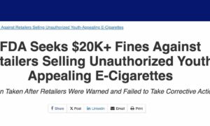 FDA对21家Esco Bars线下零售店处以罚款 每家最高2万美元缩略图